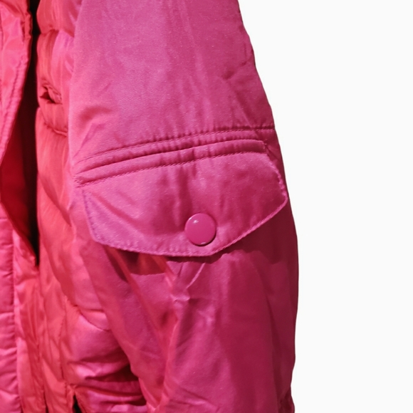 Girls Maralyn & Me Puffer Coat Size X-Small Pink Hood Faux Fur Trim - Picture 3 of 13